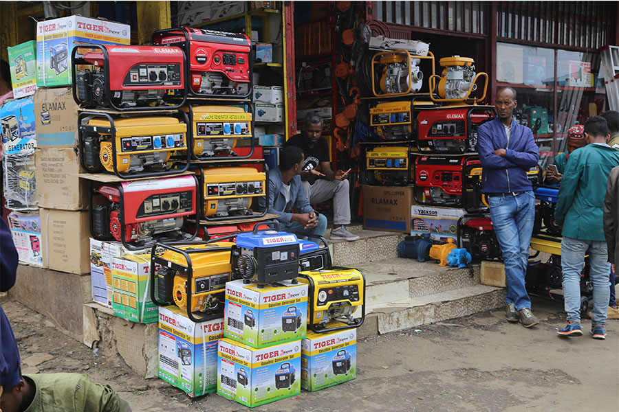 A picture of a generator store in Addis Ababa